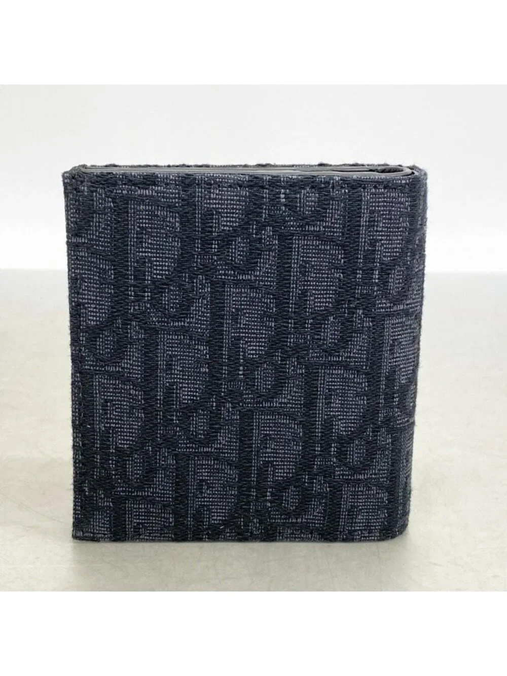 Dior Bill Purse Oblique Canvas Black Silver Wallet